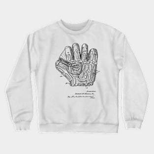 Baseball Glove Vintage Patent Hand Drawing Crewneck Sweatshirt